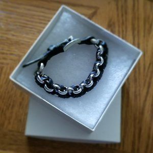 Chunky Leather Chain Bracelet